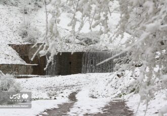 بارش برف بهاری در راین منطقه چالوس + گزارش تصویری